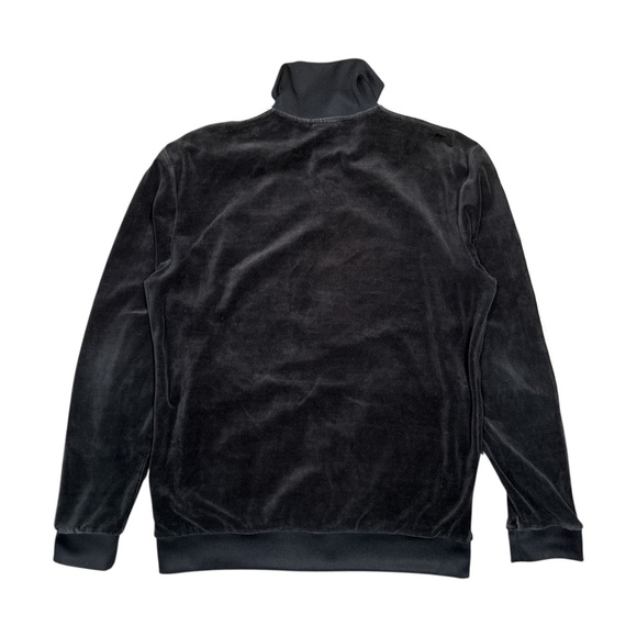 Adidas Originals Velour Trefoil Black White Striped Track Jacket Mens Medium - Picture 2 of 11